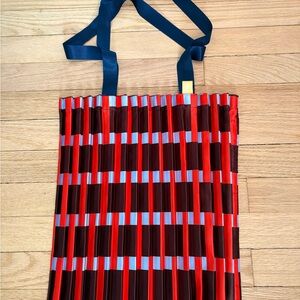 Red and Blue Woven Tote Bag